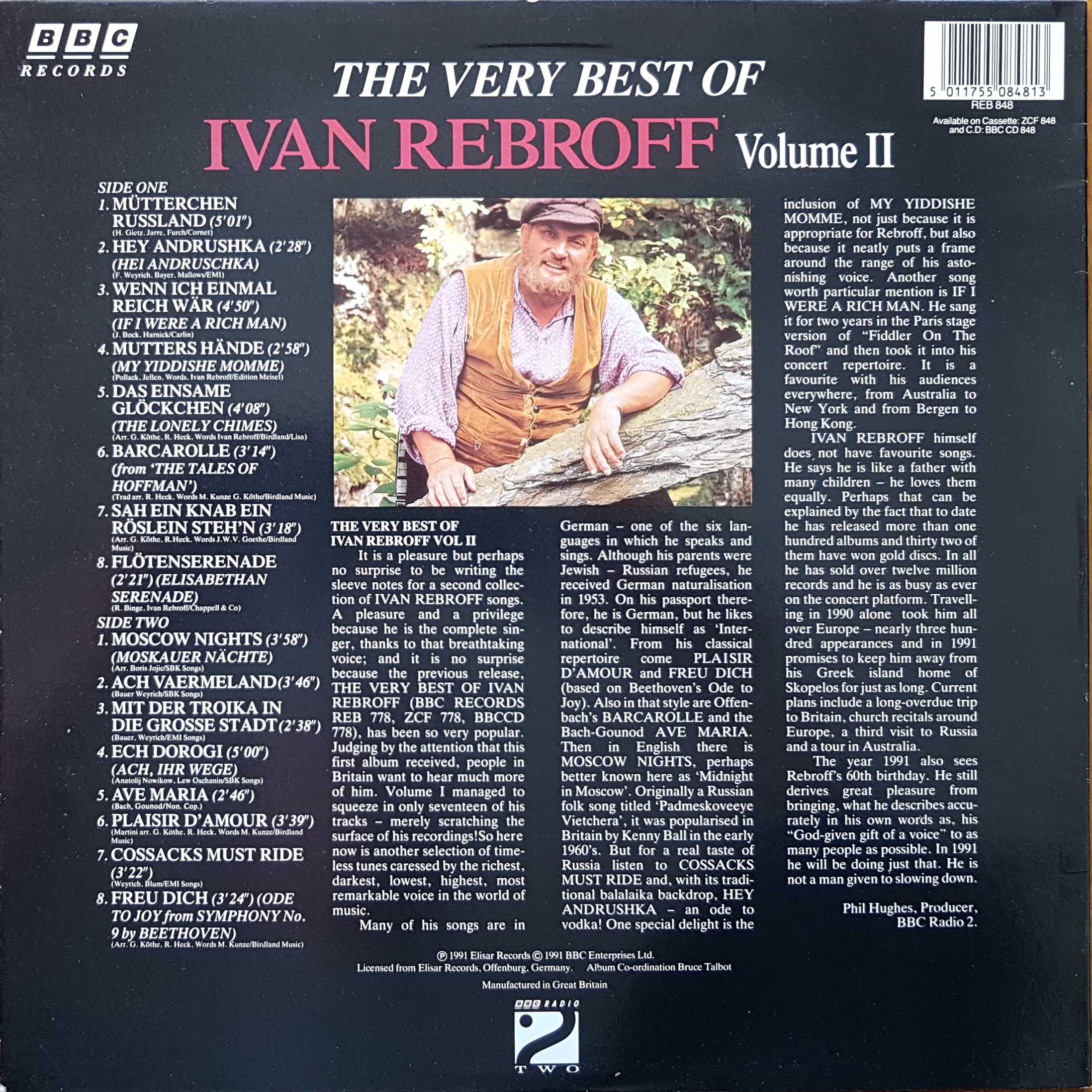 Picture of REB 848 The very best of Ivan Rebroff - Volume 2 by artist Ivan Rebroff from the BBC records and Tapes library